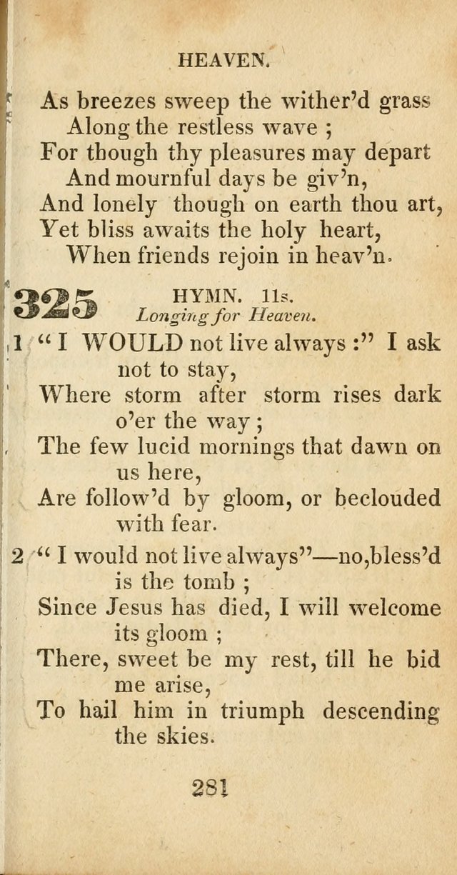 Sacred lyrics, or Select hymns: particularly adapted to revivals of religion, and intended as a supplement to Watts.  page 281