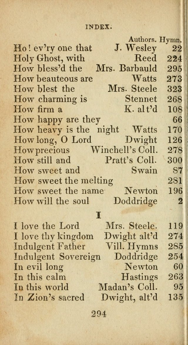 Sacred lyrics, or Select hymns: particularly adapted to revivals of religion, and intended as a supplement to Watts.  page 294