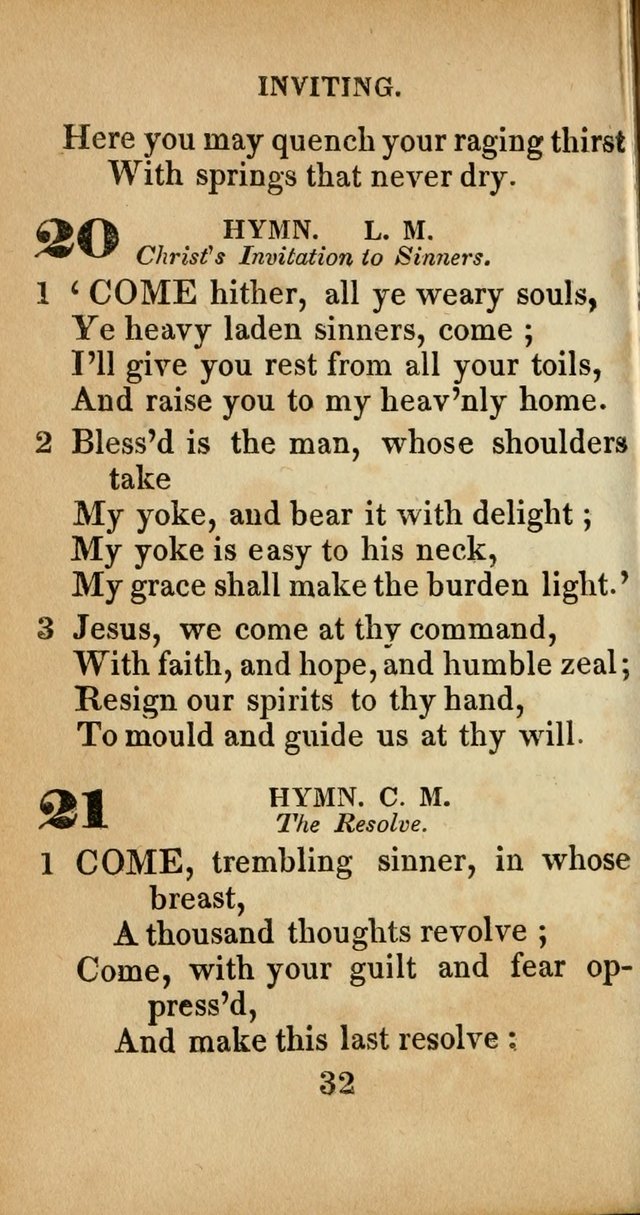 Sacred lyrics, or Select hymns: particularly adapted to revivals of religion, and intended as a supplement to Watts.  page 32