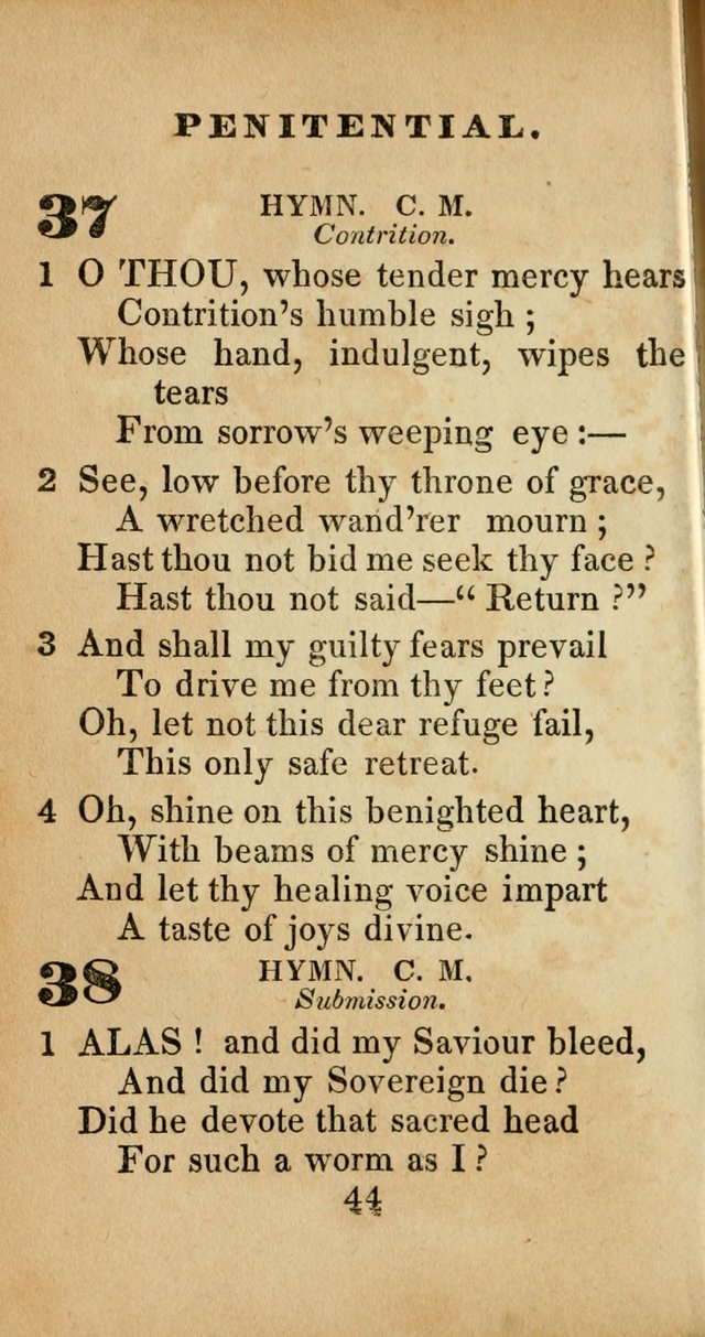 Sacred lyrics, or Select hymns: particularly adapted to revivals of religion, and intended as a supplement to Watts.  page 44