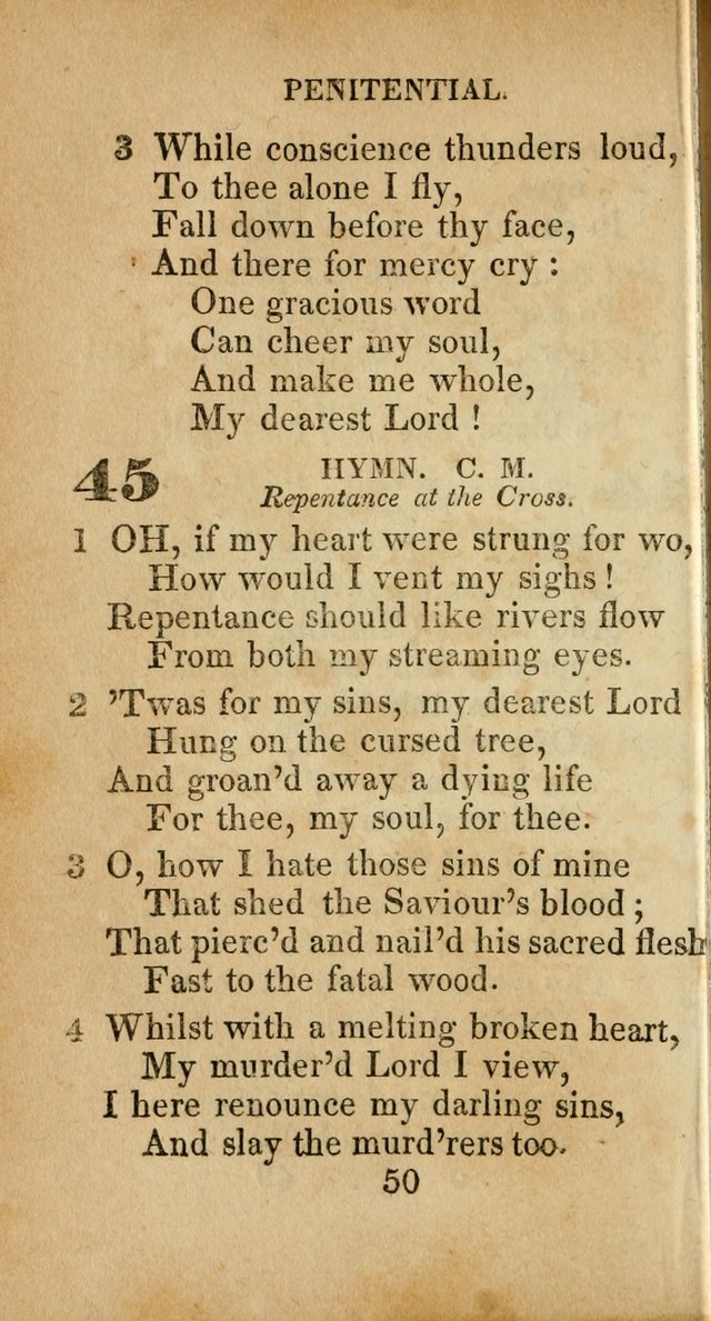 Sacred lyrics, or Select hymns: particularly adapted to revivals of religion, and intended as a supplement to Watts.  page 50