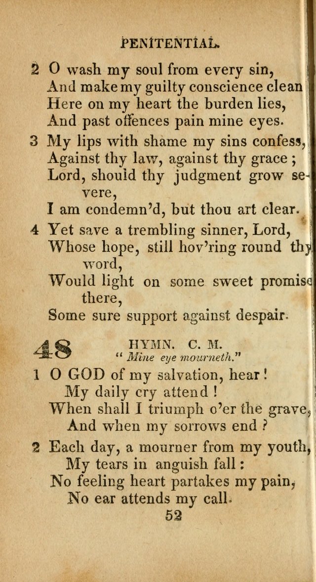 Sacred lyrics, or Select hymns: particularly adapted to revivals of religion, and intended as a supplement to Watts.  page 52