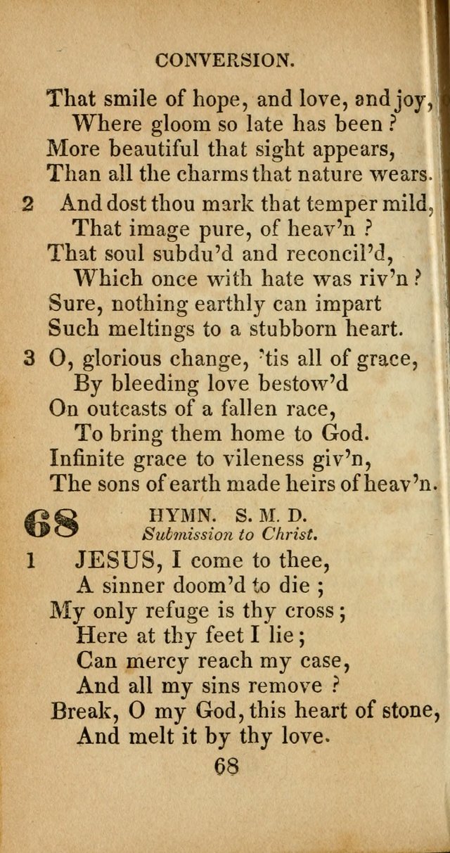 Sacred lyrics, or Select hymns: particularly adapted to revivals of religion, and intended as a supplement to Watts.  page 68