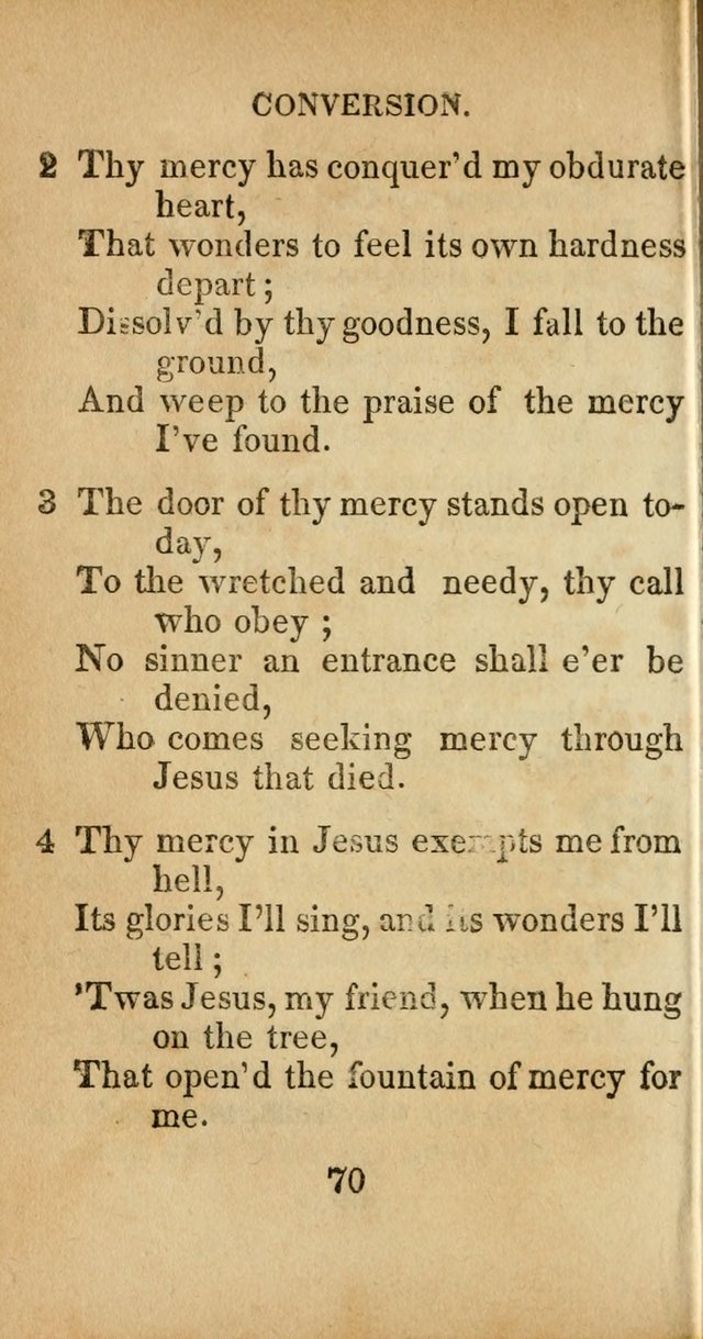 Sacred lyrics, or Select hymns: particularly adapted to revivals of religion, and intended as a supplement to Watts.  page 70