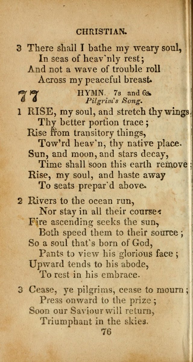 Sacred lyrics, or Select hymns: particularly adapted to revivals of religion, and intended as a supplement to Watts.  page 76