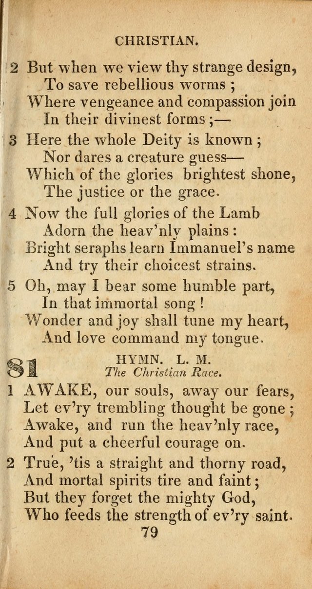 Sacred lyrics, or Select hymns: particularly adapted to revivals of religion, and intended as a supplement to Watts.  page 79