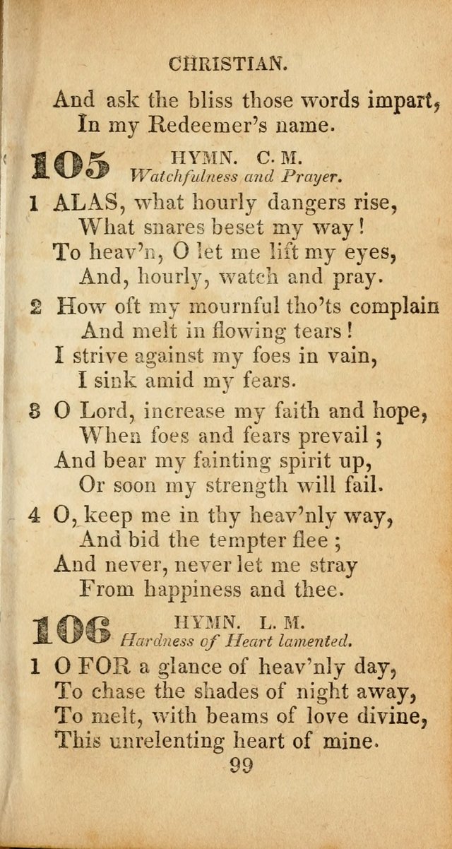 Sacred lyrics, or Select hymns: particularly adapted to revivals of religion, and intended as a supplement to Watts.  page 99