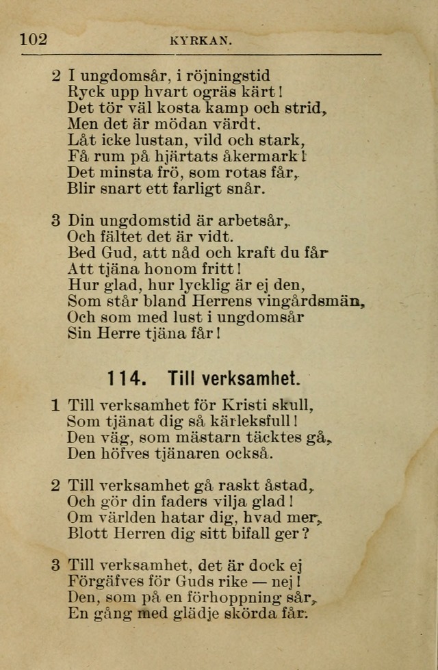 Söndagsskolbok: innehållande liturgi och sånger för söndagsskolan (Omarbetad uppl.) page 102