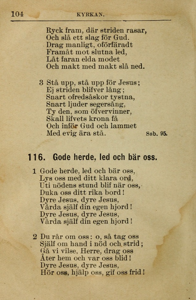 Söndagsskolbok: innehållande liturgi och sånger för söndagsskolan (Omarbetad uppl.) page 104