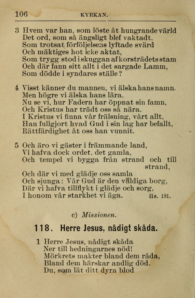 Söndagsskolbok: innehållande liturgi och sånger för söndagsskolan (Omarbetad uppl.) page 106