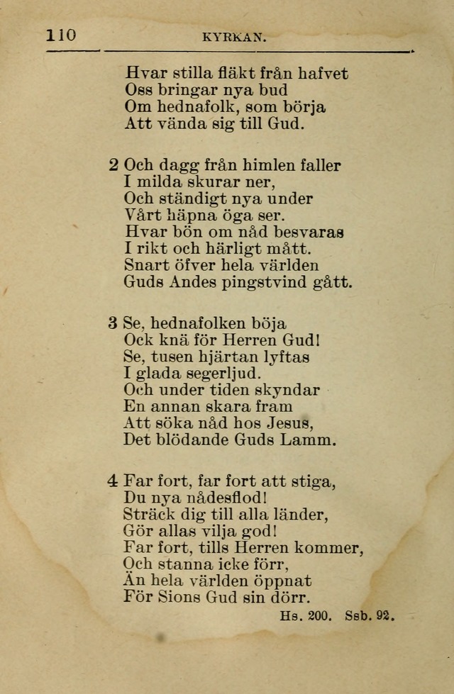 Söndagsskolbok: innehållande liturgi och sånger för söndagsskolan (Omarbetad uppl.) page 110