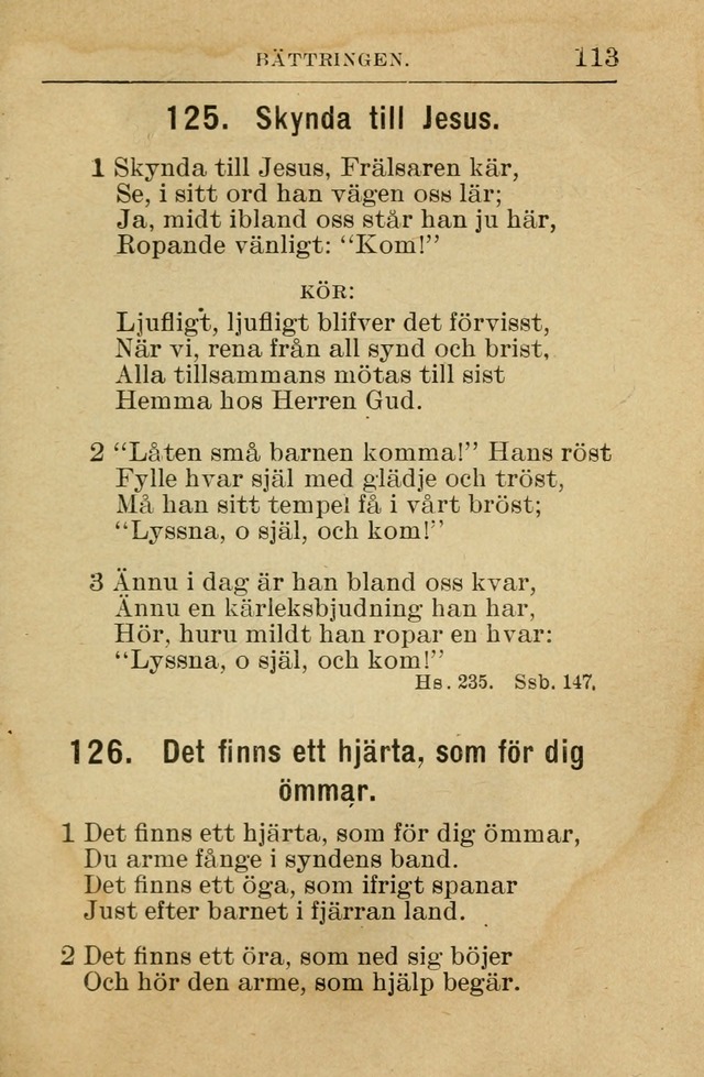 Söndagsskolbok: innehållande liturgi och sånger för söndagsskolan (Omarbetad uppl.) page 113