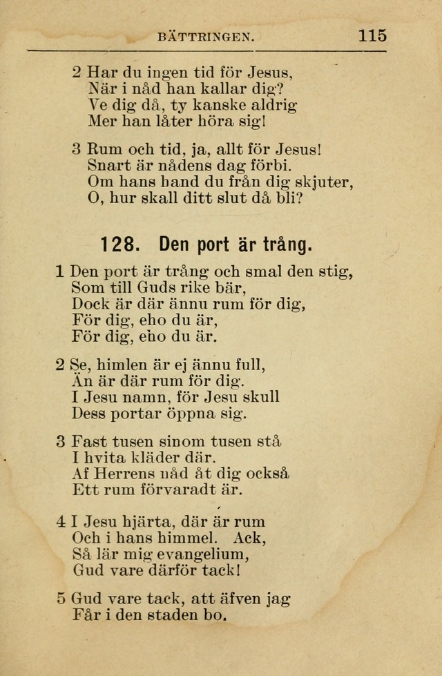 Söndagsskolbok: innehållande liturgi och sånger för söndagsskolan (Omarbetad uppl.) page 115