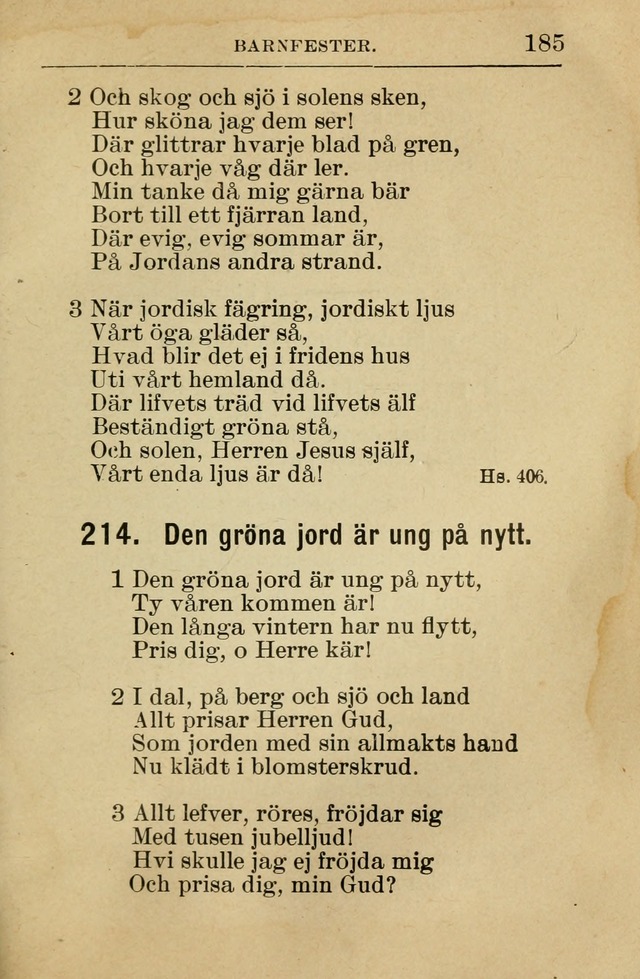 Söndagsskolbok: innehållande liturgi och sånger för söndagsskolan (Omarbetad uppl.) page 187