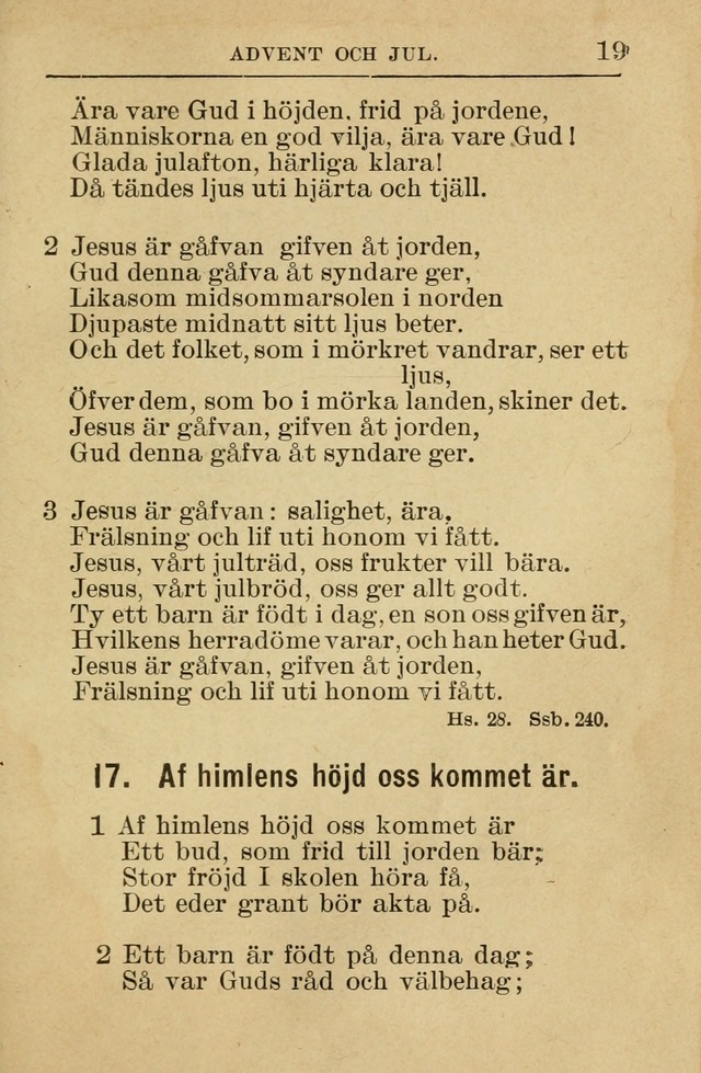 Söndagsskolbok: innehållande liturgi och sånger för söndagsskolan (Omarbetad uppl.) page 19