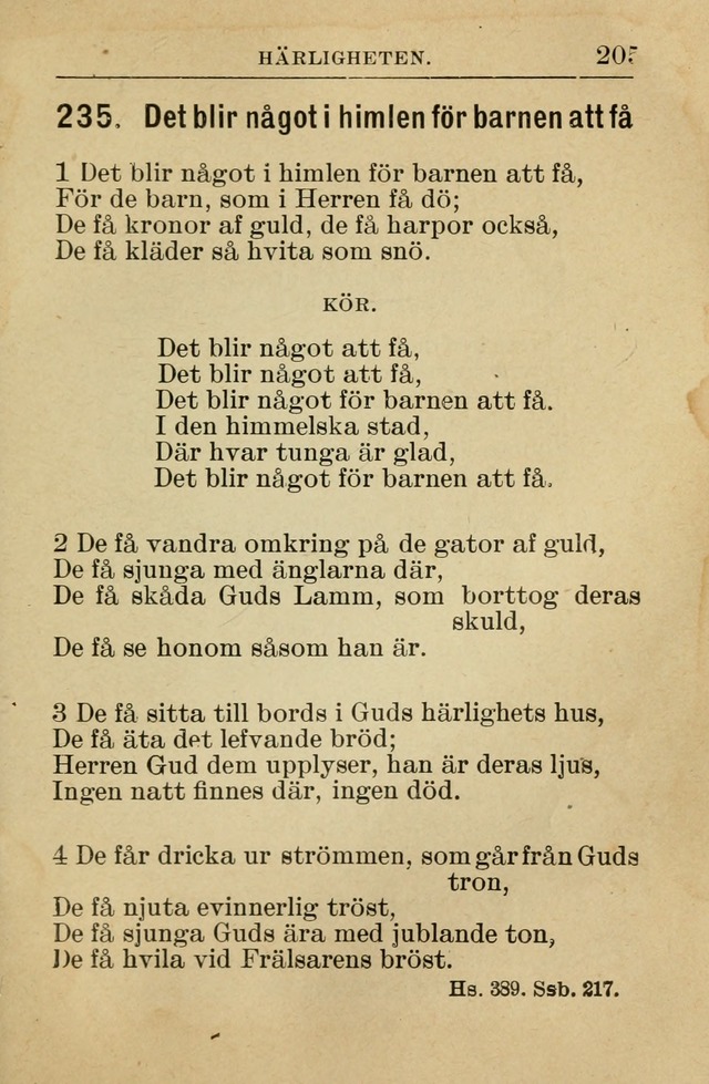 Söndagsskolbok: innehållande liturgi och sånger för söndagsskolan (Omarbetad uppl.) page 207