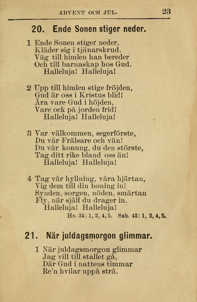 Söndagsskolbok: innehållande liturgi och sånger för söndagsskolan (Omarbetad uppl.) page 23