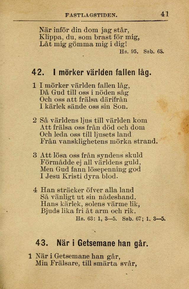 Söndagsskolbok: innehållande liturgi och sånger för söndagsskolan (Omarbetad uppl.) page 41