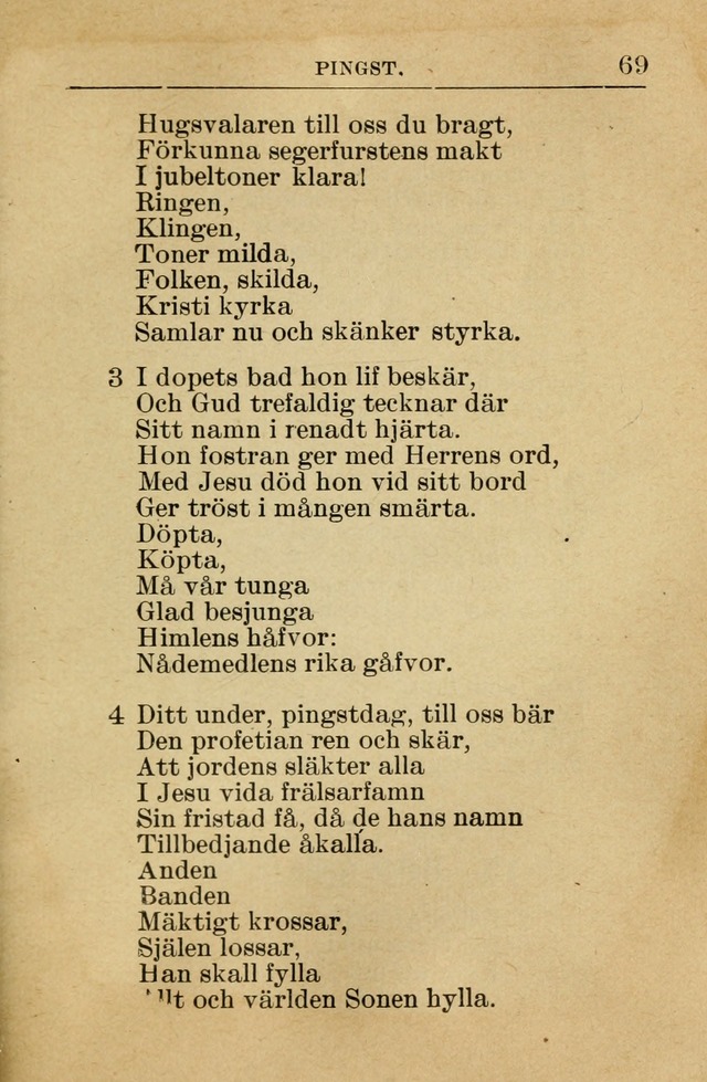 Söndagsskolbok: innehållande liturgi och sånger för söndagsskolan (Omarbetad uppl.) page 69