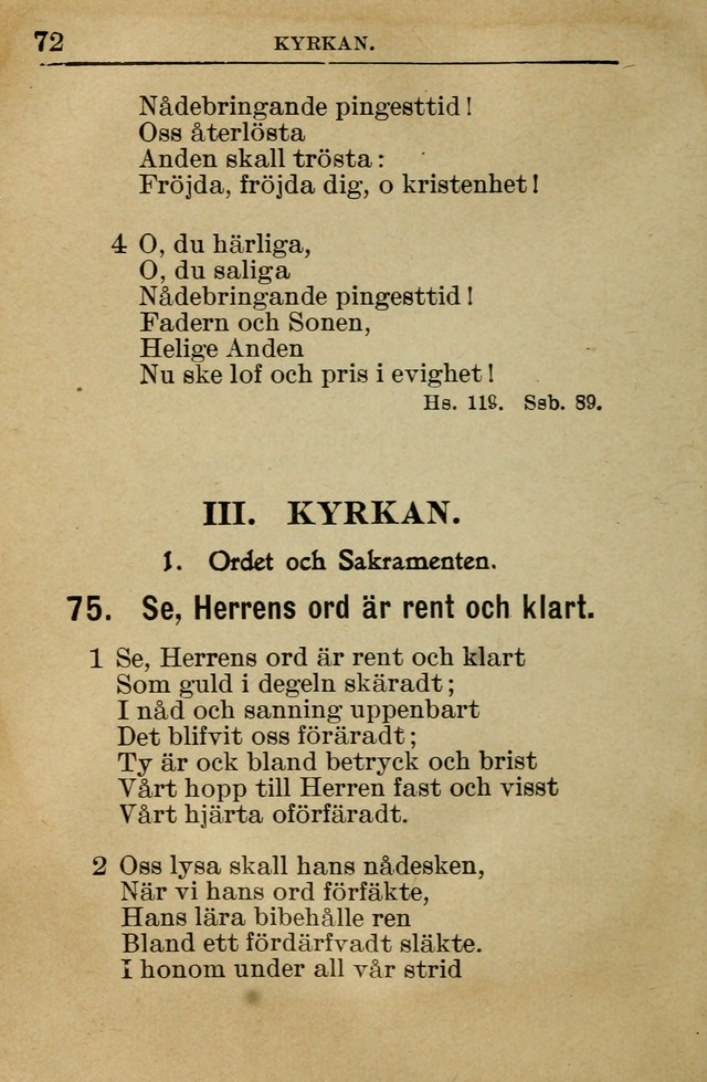 Söndagsskolbok: innehållande liturgi och sånger för söndagsskolan (Omarbetad uppl.) page 72