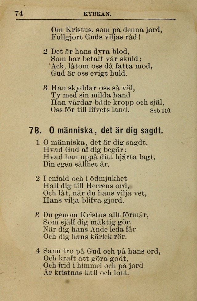 Söndagsskolbok: innehållande liturgi och sånger för söndagsskolan (Omarbetad uppl.) page 74