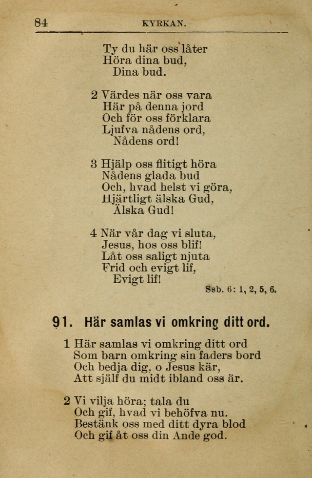 Söndagsskolbok: innehållande liturgi och sånger för söndagsskolan (Omarbetad uppl.) page 84