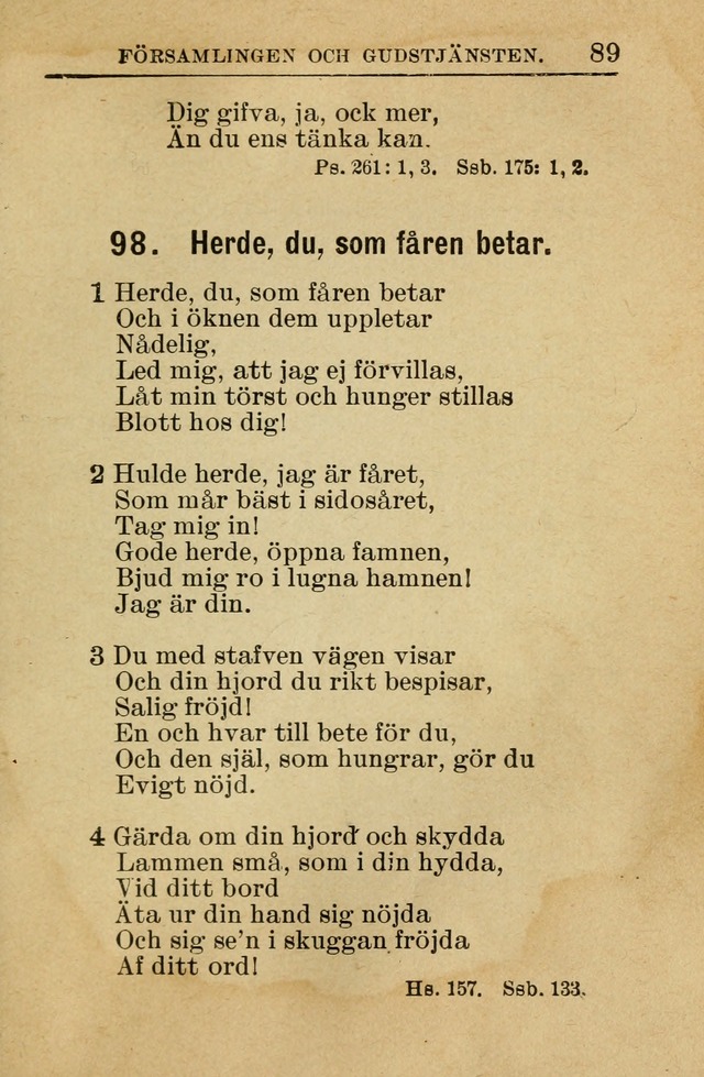 Söndagsskolbok: innehållande liturgi och sånger för söndagsskolan (Omarbetad uppl.) page 89