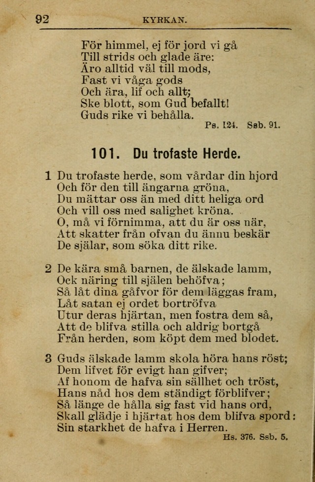 Söndagsskolbok: innehållande liturgi och sånger för söndagsskolan (Omarbetad uppl.) page 92