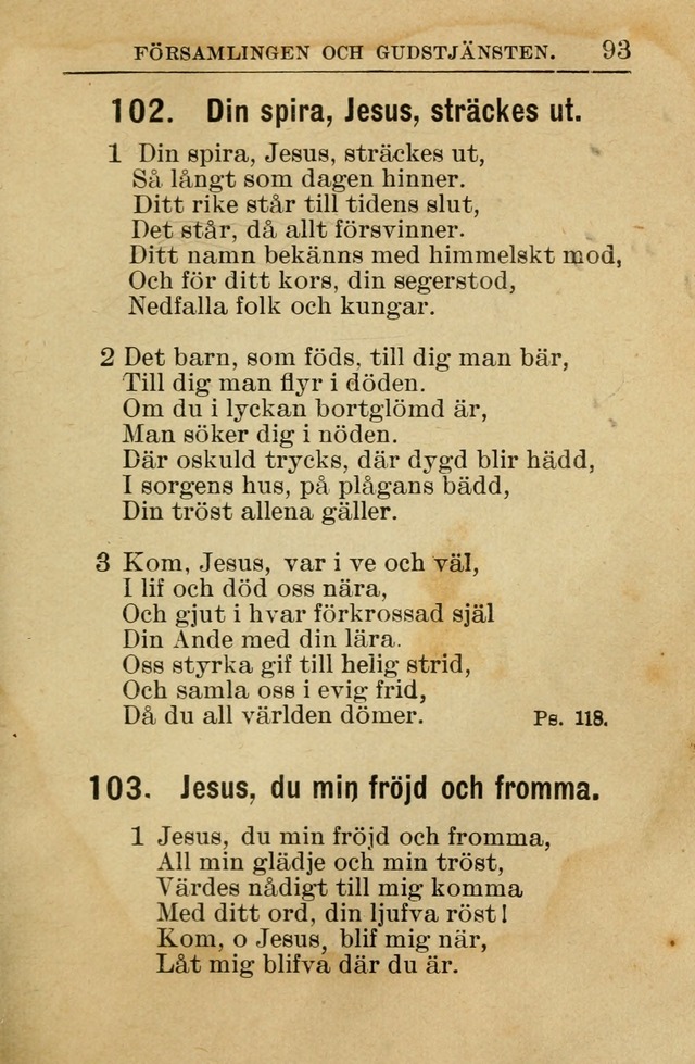 Söndagsskolbok: innehållande liturgi och sånger för söndagsskolan (Omarbetad uppl.) page 93