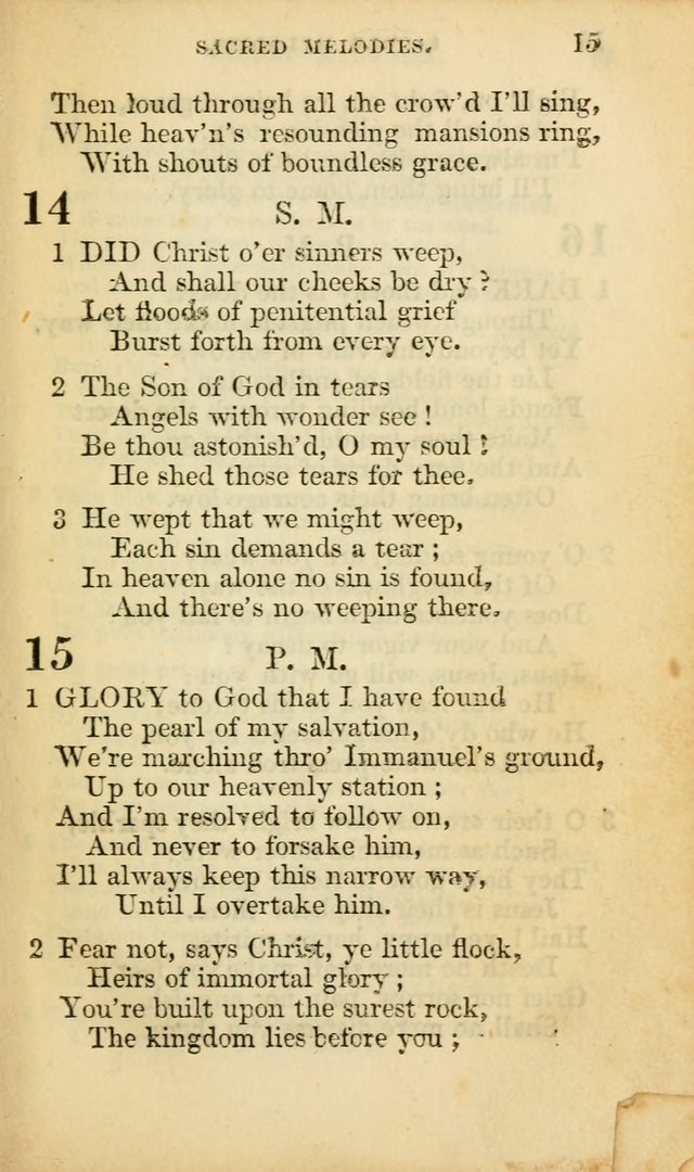 Sacred Melodies for Conference and Prayer Meetings, and for Social and Private Devotion (13th ed.) page 14