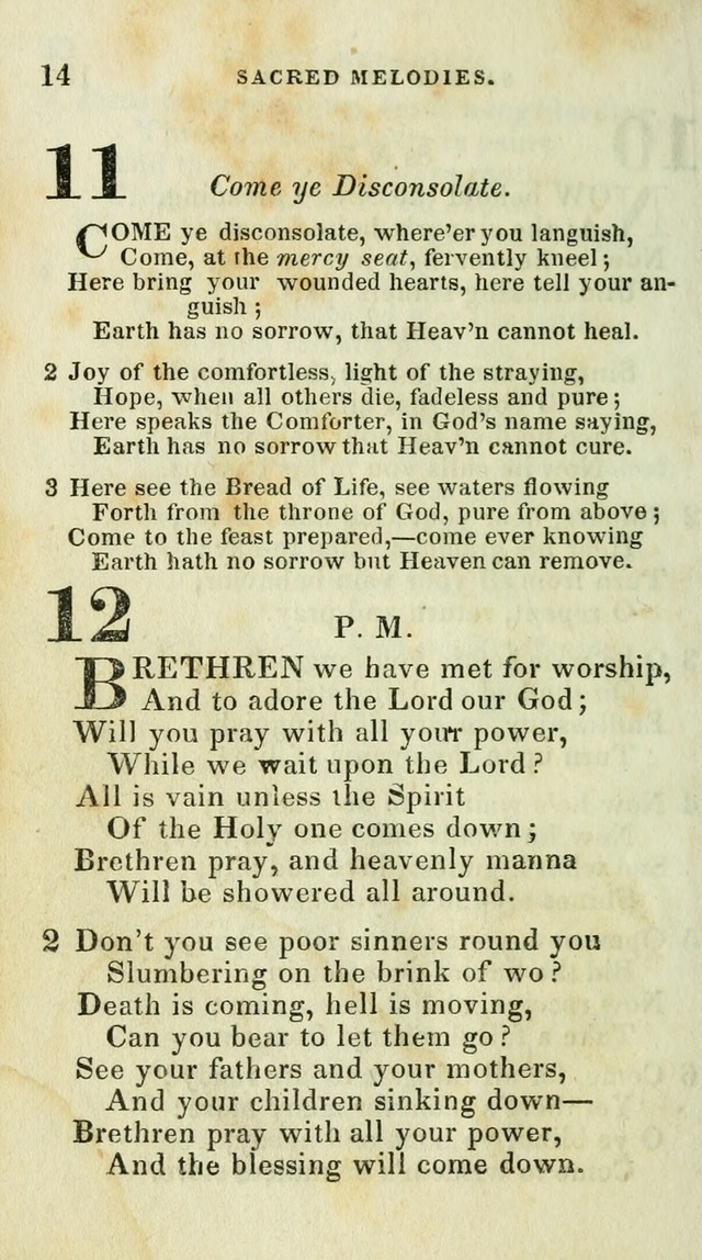 Sacred Melodies: for conference and prayer meetings and for social and private devotion (5th ed.) page 14