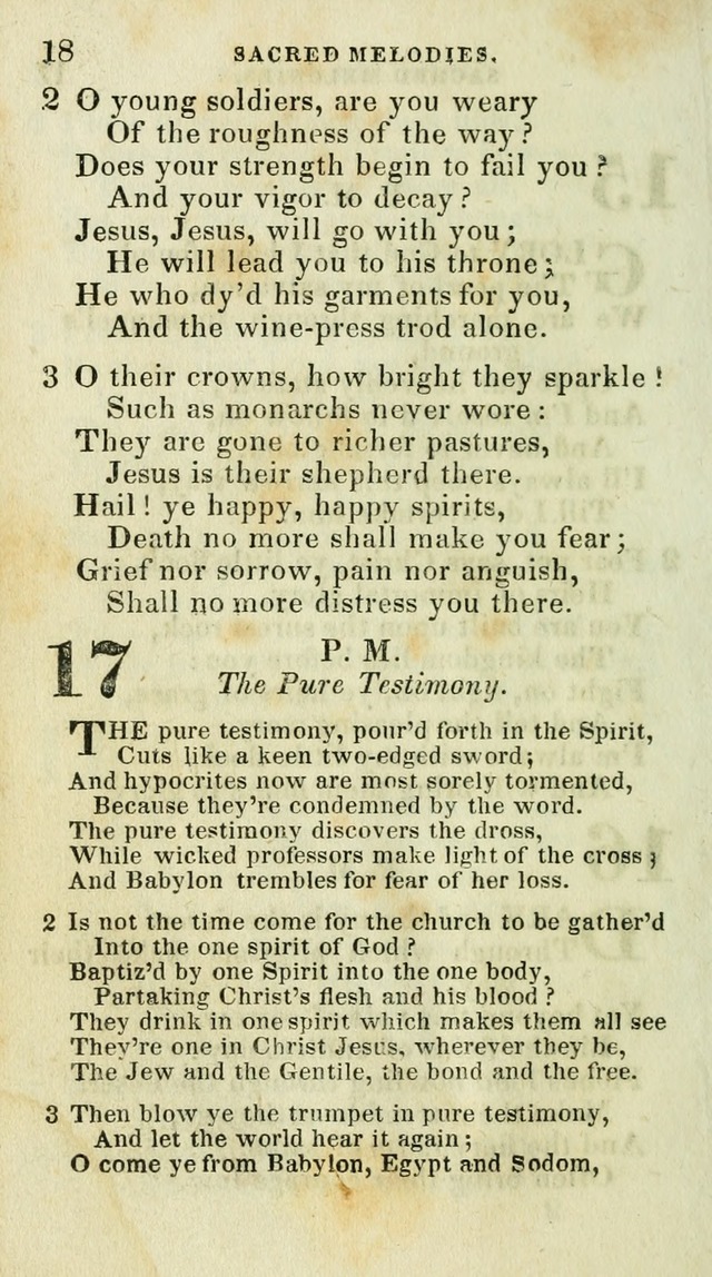 Sacred Melodies: for conference and prayer meetings and for social and private devotion (5th ed.) page 18