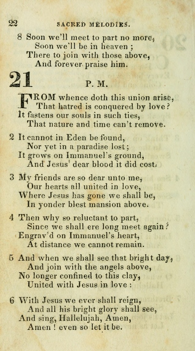 Sacred Melodies: for conference and prayer meetings and for social and private devotion (5th ed.) page 22