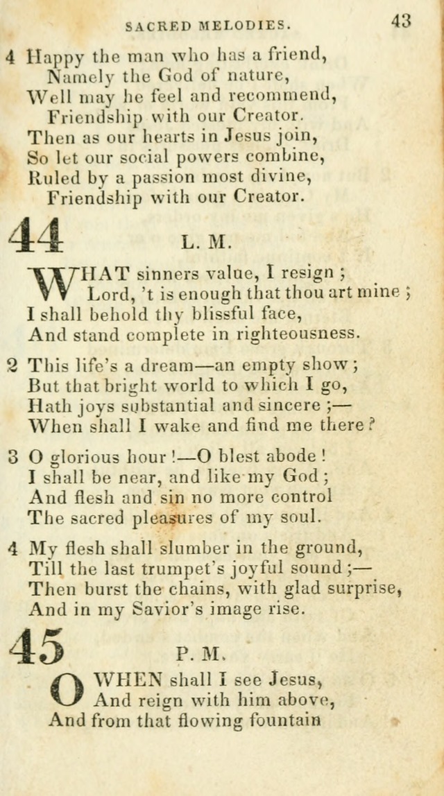 Sacred Melodies: for conference and prayer meetings and for social and private devotion (5th ed.) page 43