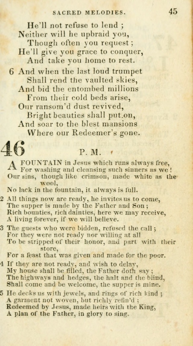 Sacred Melodies: for conference and prayer meetings and for social and private devotion (5th ed.) page 45