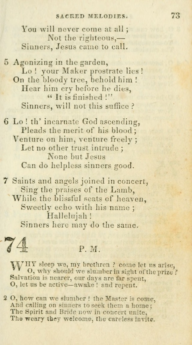 Sacred Melodies: for conference and prayer meetings and for social and private devotion (5th ed.) page 73