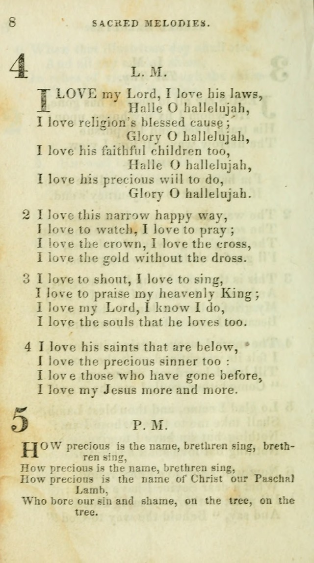 Sacred Melodies: for conference and prayer meetings and for social and private devotion (5th ed.) page 8