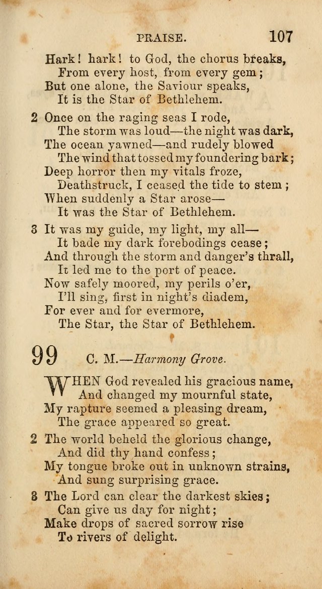 Select Melodies; Comprising the Best Hymns and Spiritual Songs in Common Use, and not generally found in standard church hymn-books: as also a number of original pieces, and translations from...German page 109