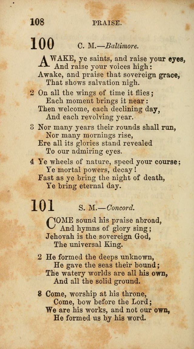 Select Melodies; Comprising the Best Hymns and Spiritual Songs in Common Use, and not generally found in standard church hymn-books: as also a number of original pieces, and translations from...German page 110