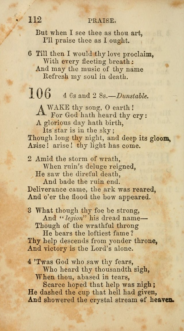 Select Melodies; Comprising the Best Hymns and Spiritual Songs in Common Use, and not generally found in standard church hymn-books: as also a number of original pieces, and translations from...German page 114