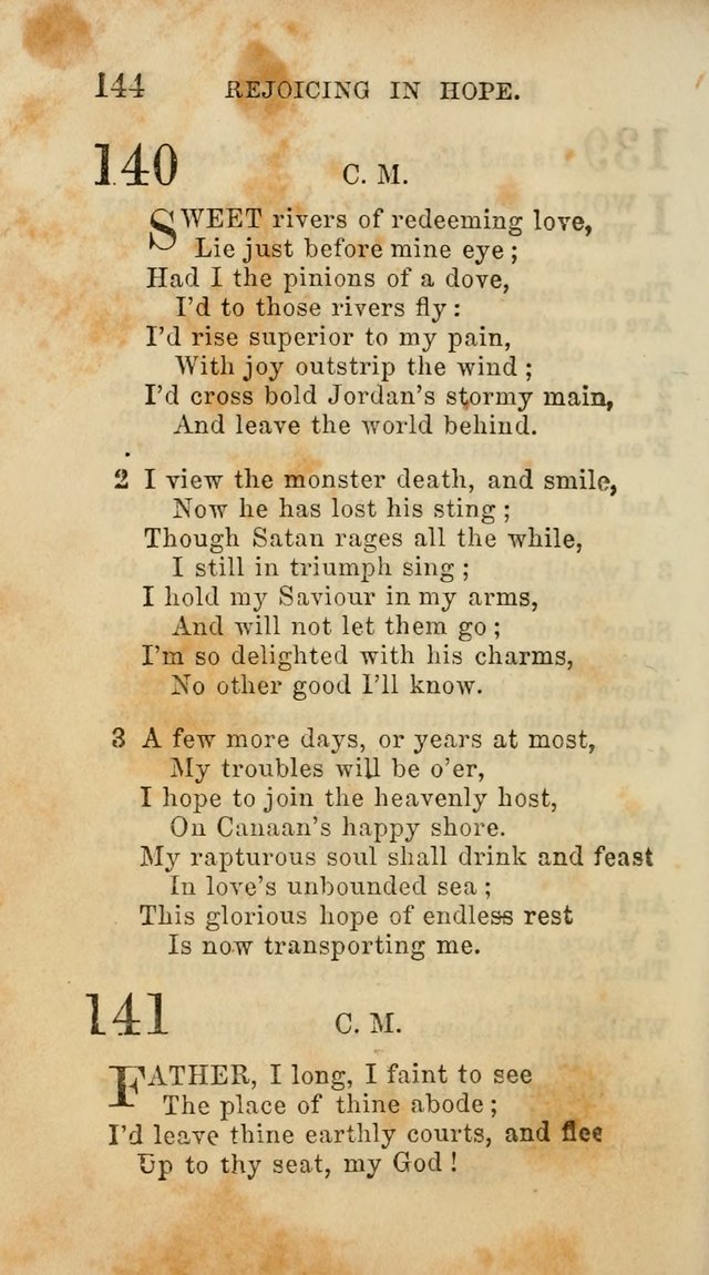 Select Melodies; Comprising the Best Hymns and Spiritual Songs in Common Use, and not generally found in standard church hymn-books: as also a number of original pieces, and translations from...German page 146