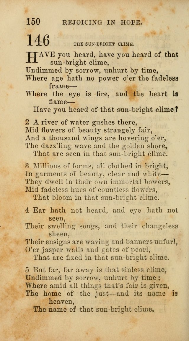 Select Melodies; Comprising the Best Hymns and Spiritual Songs in Common Use, and not generally found in standard church hymn-books: as also a number of original pieces, and translations from...German page 152