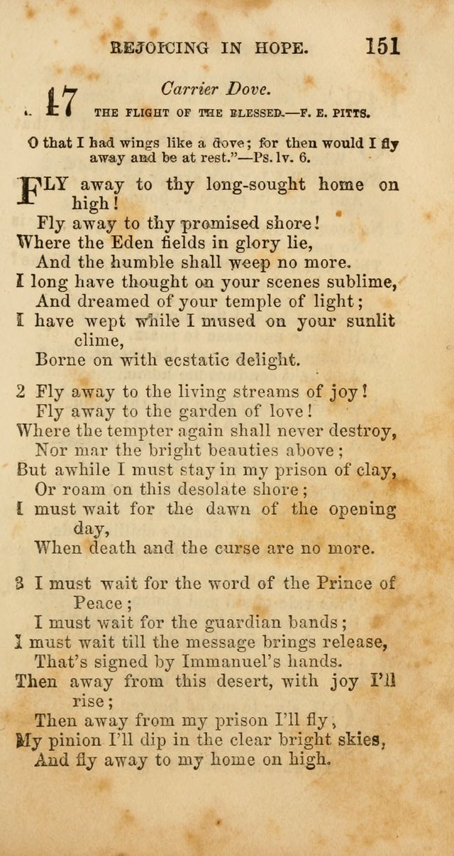 Select Melodies; Comprising the Best Hymns and Spiritual Songs in Common Use, and not generally found in standard church hymn-books: as also a number of original pieces, and translations from...German page 153