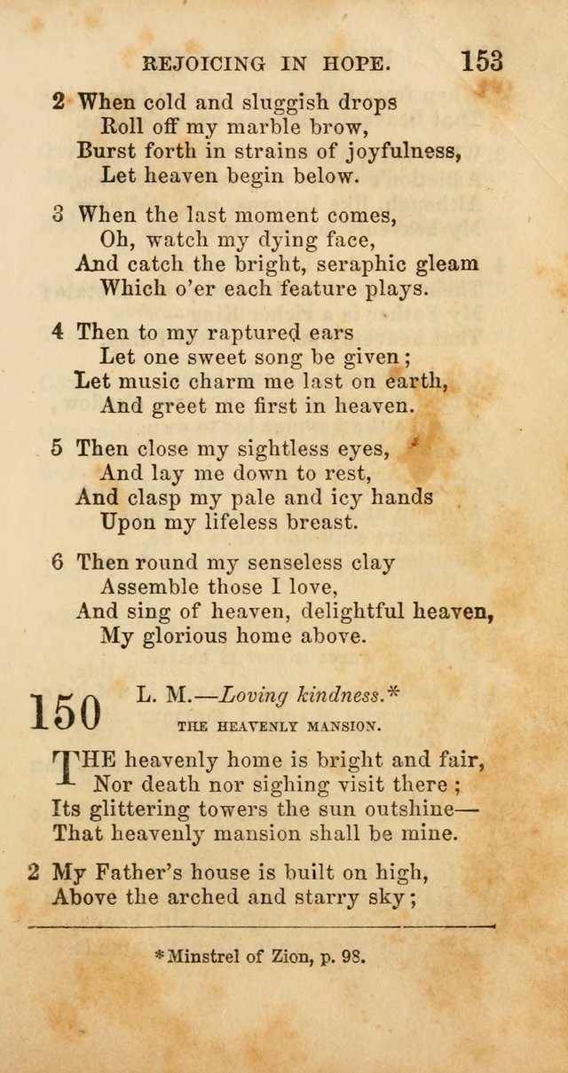 Select Melodies; Comprising the Best Hymns and Spiritual Songs in Common Use, and not generally found in standard church hymn-books: as also a number of original pieces, and translations from...German page 155