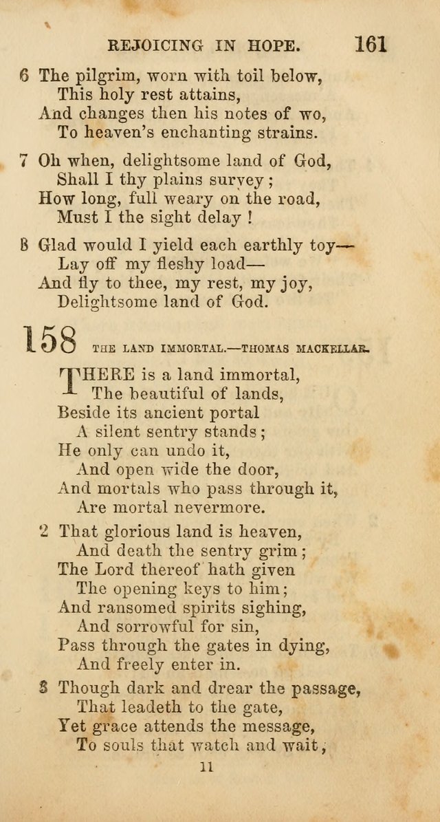 Select Melodies; Comprising the Best Hymns and Spiritual Songs in Common Use, and not generally found in standard church hymn-books: as also a number of original pieces, and translations from...German page 163