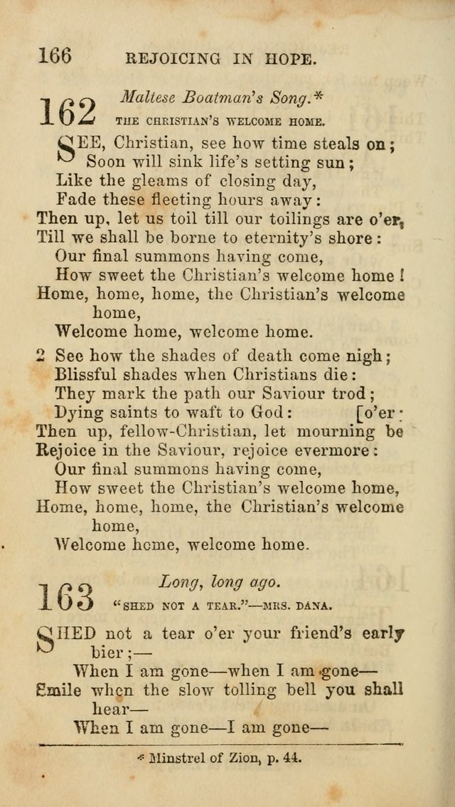 Select Melodies; Comprising the Best Hymns and Spiritual Songs in Common Use, and not generally found in standard church hymn-books: as also a number of original pieces, and translations from...German page 168