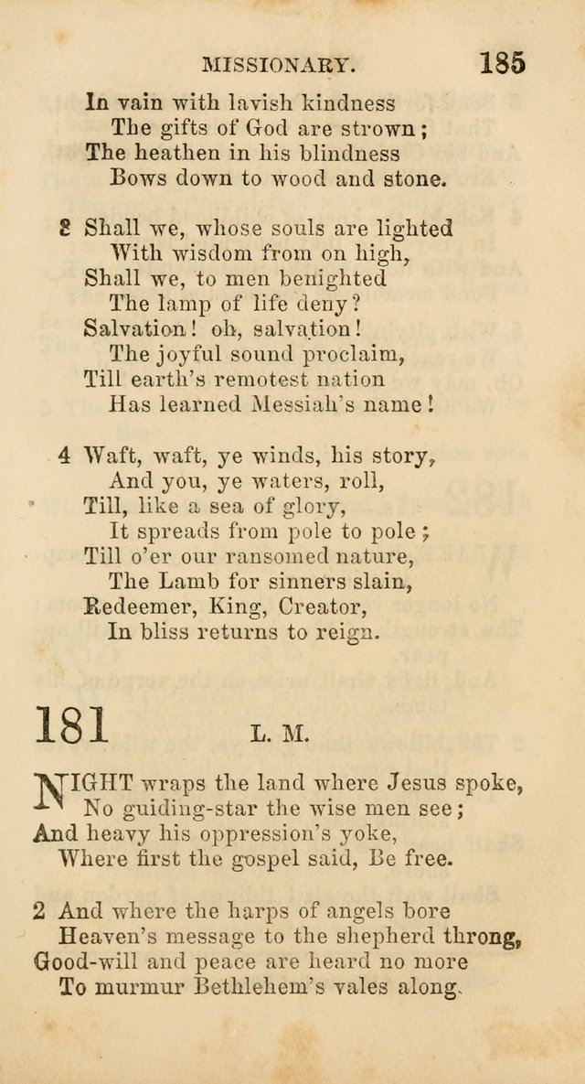 Select Melodies; Comprising the Best Hymns and Spiritual Songs in Common Use, and not generally found in standard church hymn-books: as also a number of original pieces, and translations from...German page 187