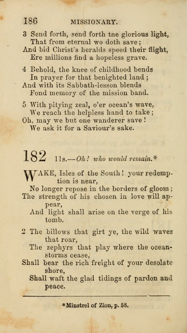 Select Melodies; Comprising the Best Hymns and Spiritual Songs in Common Use, and not generally found in standard church hymn-books: as also a number of original pieces, and translations from...German page 188