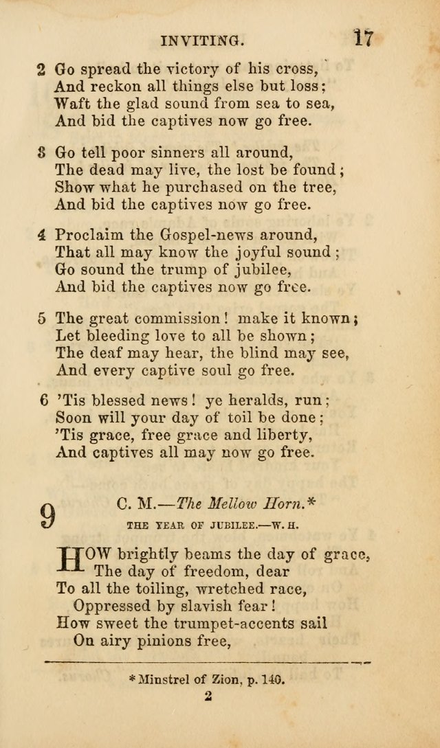 Select Melodies; Comprising the Best Hymns and Spiritual Songs in Common Use, and not generally found in standard church hymn-books: as also a number of original pieces, and translations from...German page 19