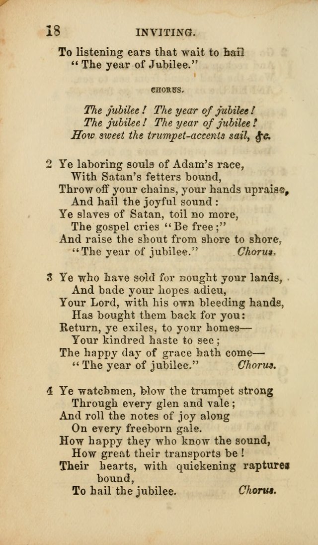 Select Melodies; Comprising the Best Hymns and Spiritual Songs in Common Use, and not generally found in standard church hymn-books: as also a number of original pieces, and translations from...German page 20